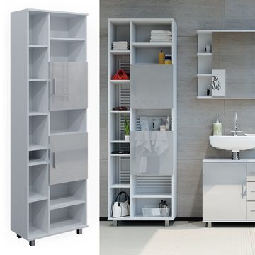 Vicco Hochschrank Badschrank Ilias Weiß Hochglanz