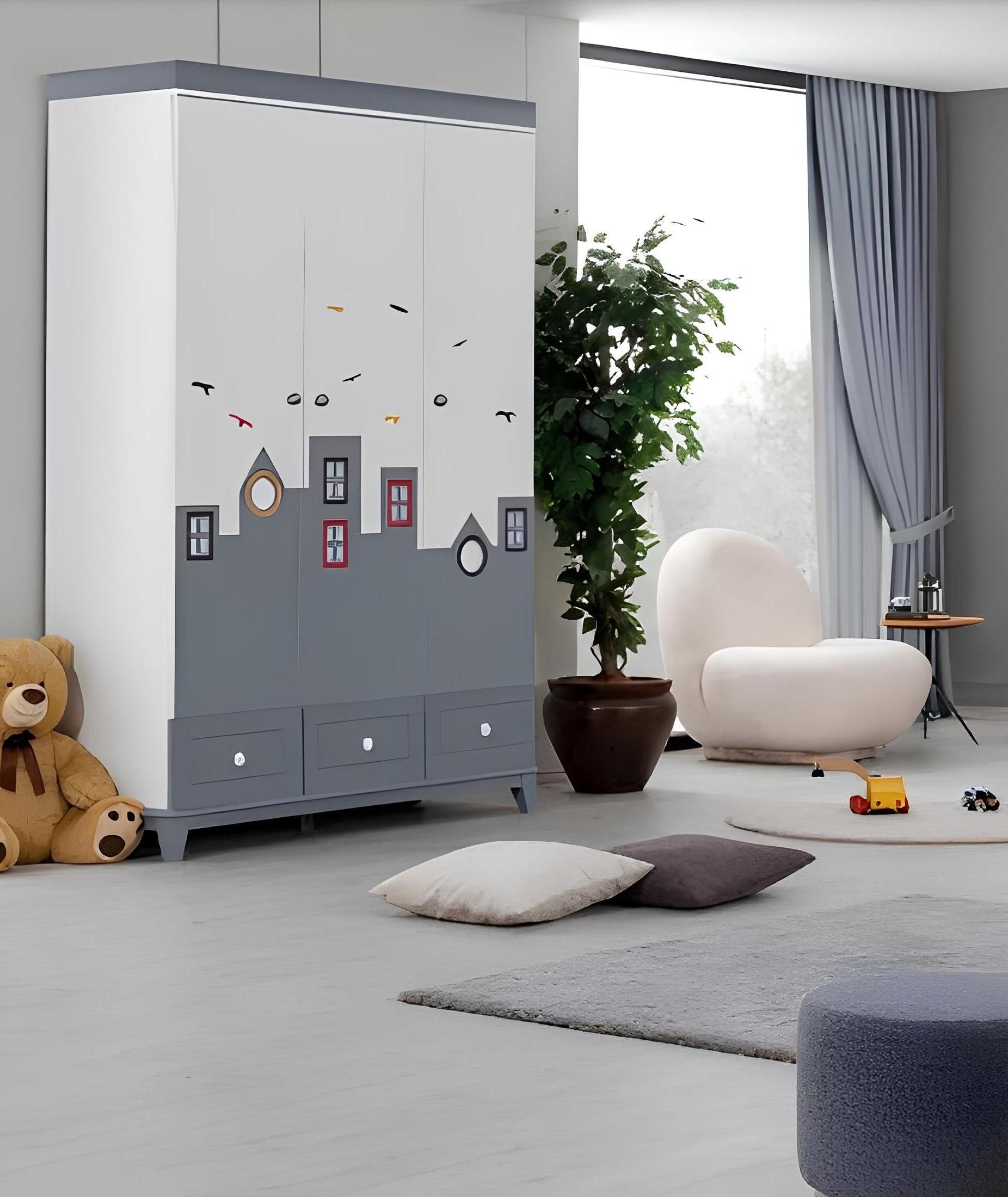 Xlmoebel Kleiderschrank Moderner Holzschrank für das Jugendzimmer in stilvollem Design (1-St., Kleiderschrank) Hergestellt in Europa