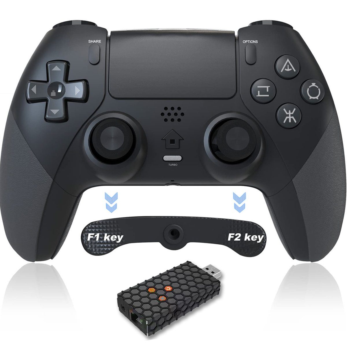 Haiaveng PS5 Controller Bluetooth Wireless Controller für PS5/PS4/Pro/PC/Switch  PlayStation 5-Controller (mit  6-Achsen-Gyrosensor/Audiofunktion/Turbo/Programmierbare Tasten)