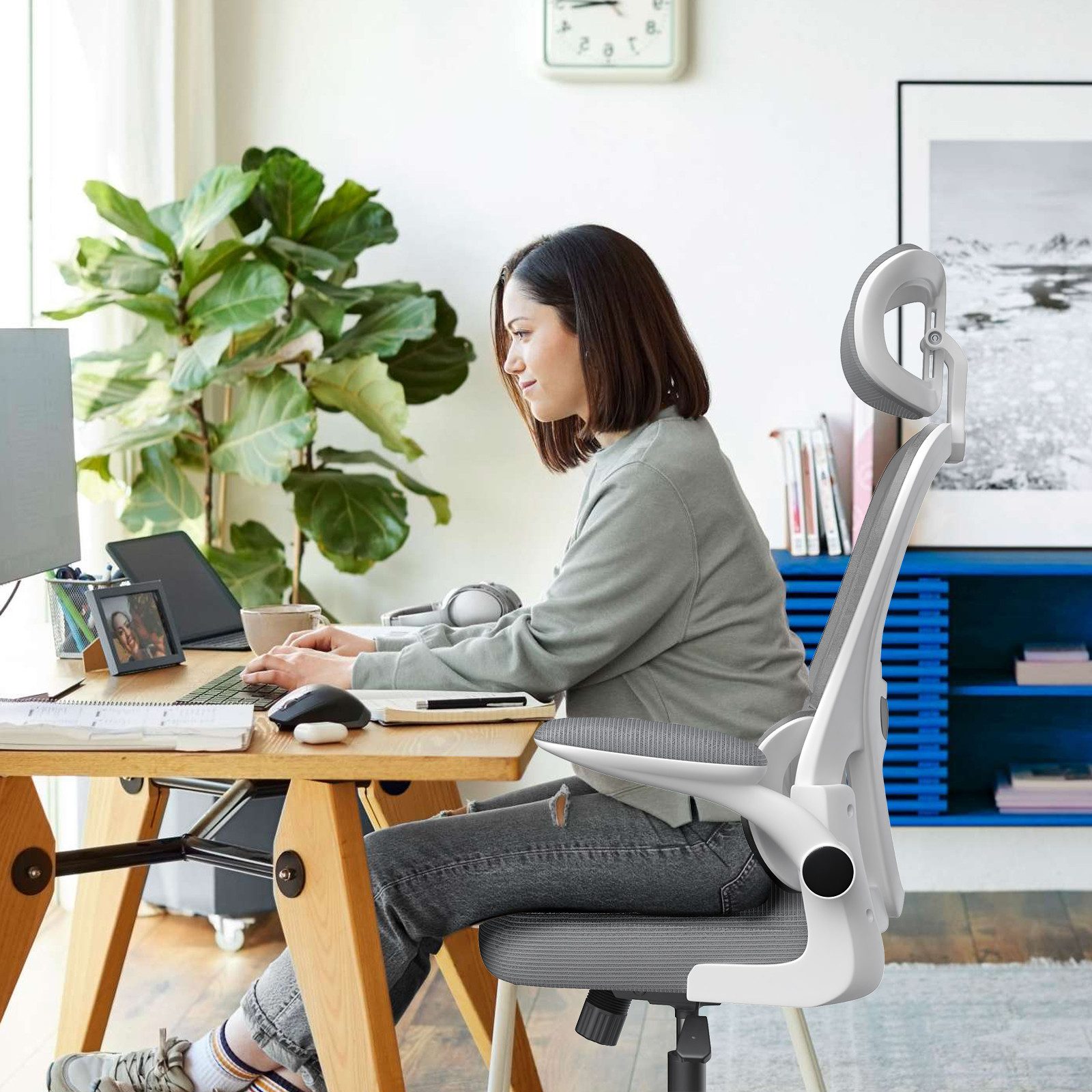 JEOBEST Bürostuhl Ergonomisch Schreibtischstuhl, Hat Verstellbarer günstig online kaufen