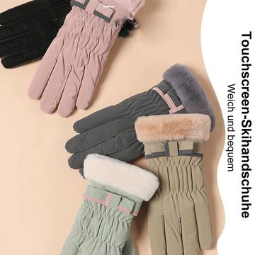 Daisred Skihandschuhe Damen Fleecehandschuhe Touchscreen Warm Winterhandschuh Wasserdicht