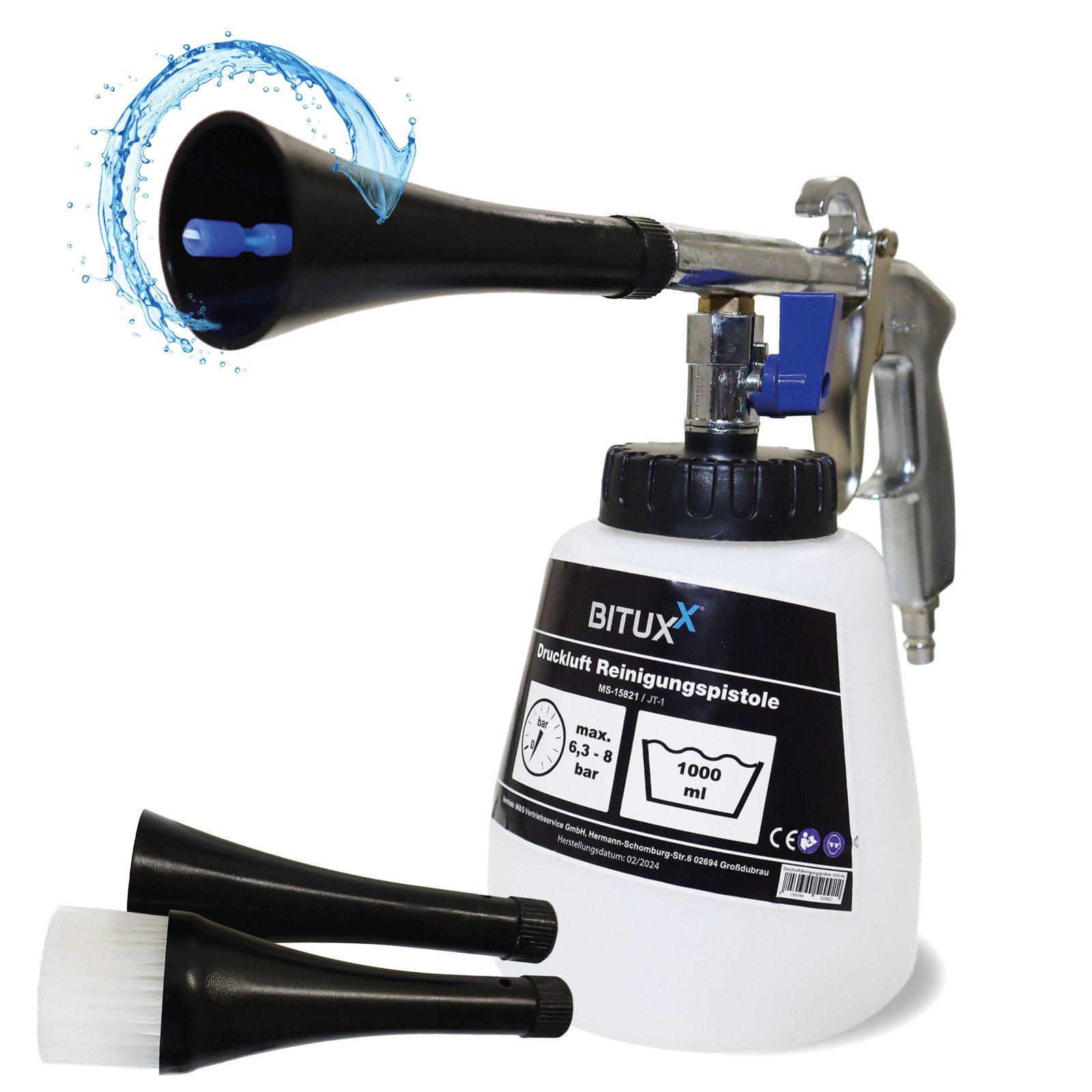 Bituxx Druckluft Reinigungspistole 1000 ml Druckluftreiniger (MS-15821)