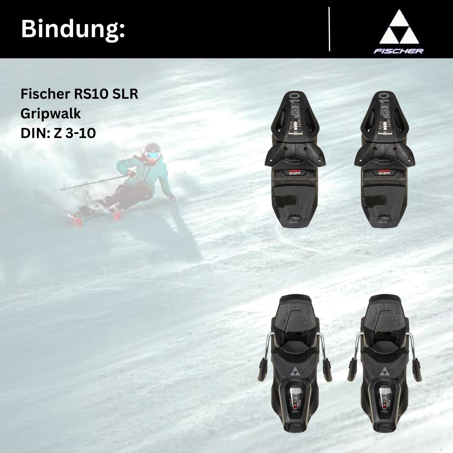 2024 RS10 Ski, Fischer Sports Fischer SLR Alpinski Supercomp Bindung + SLR Ski Z3-10 RC4