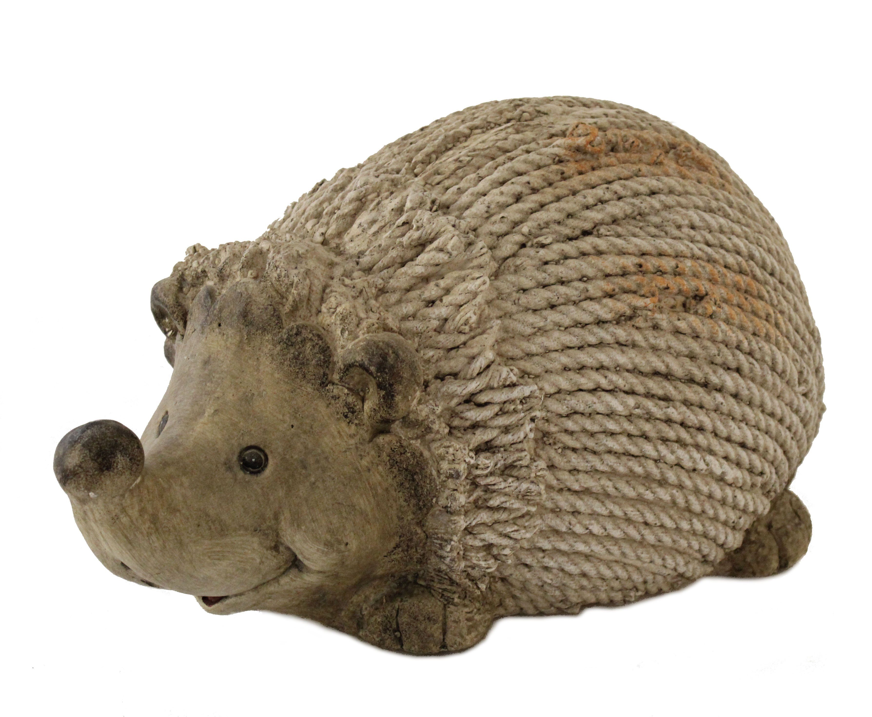 Wurm Dekofigur Dekorativer Igel in grau aus Magnesia