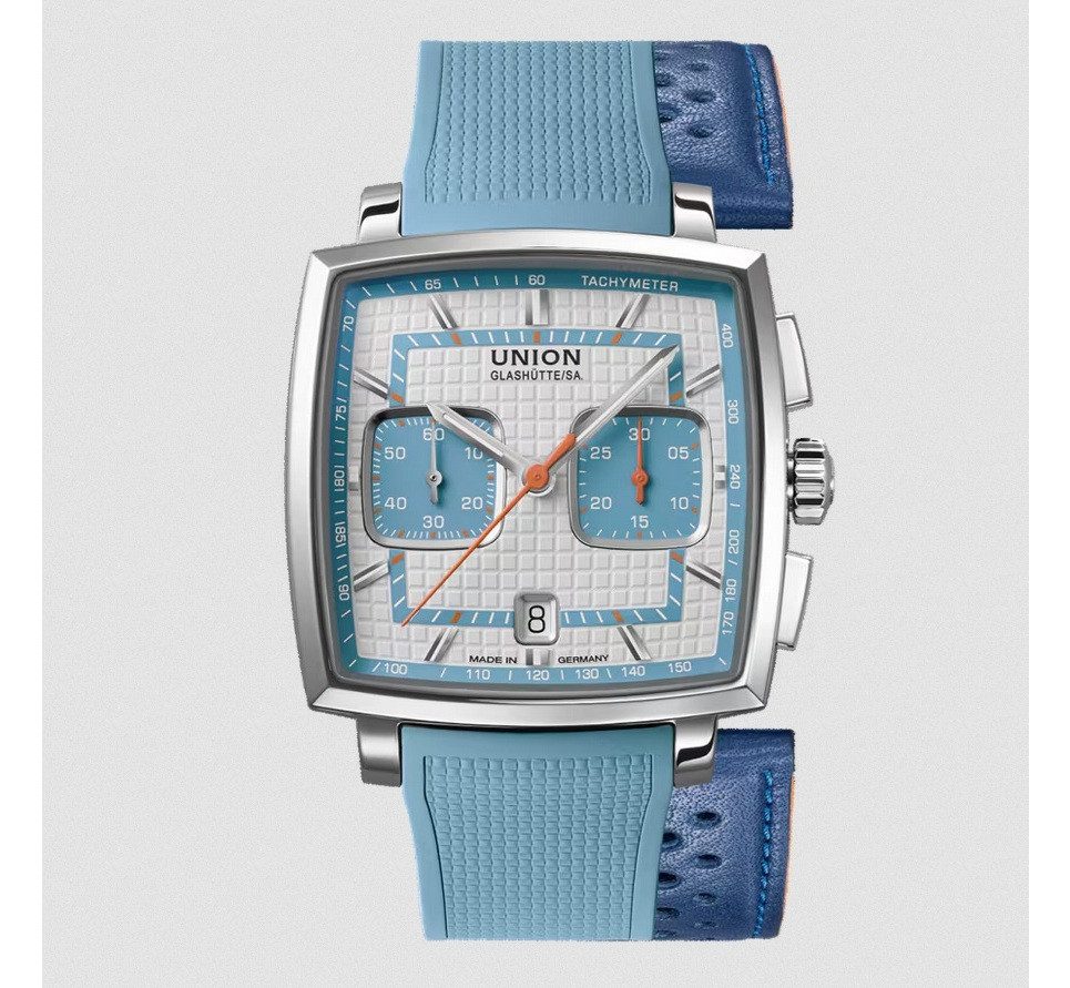 UNION GLASHÜTTE Automatikuhr Herrenuhr Glashütte Automatik UNION Averin Chronograph, mit Wechselarmband