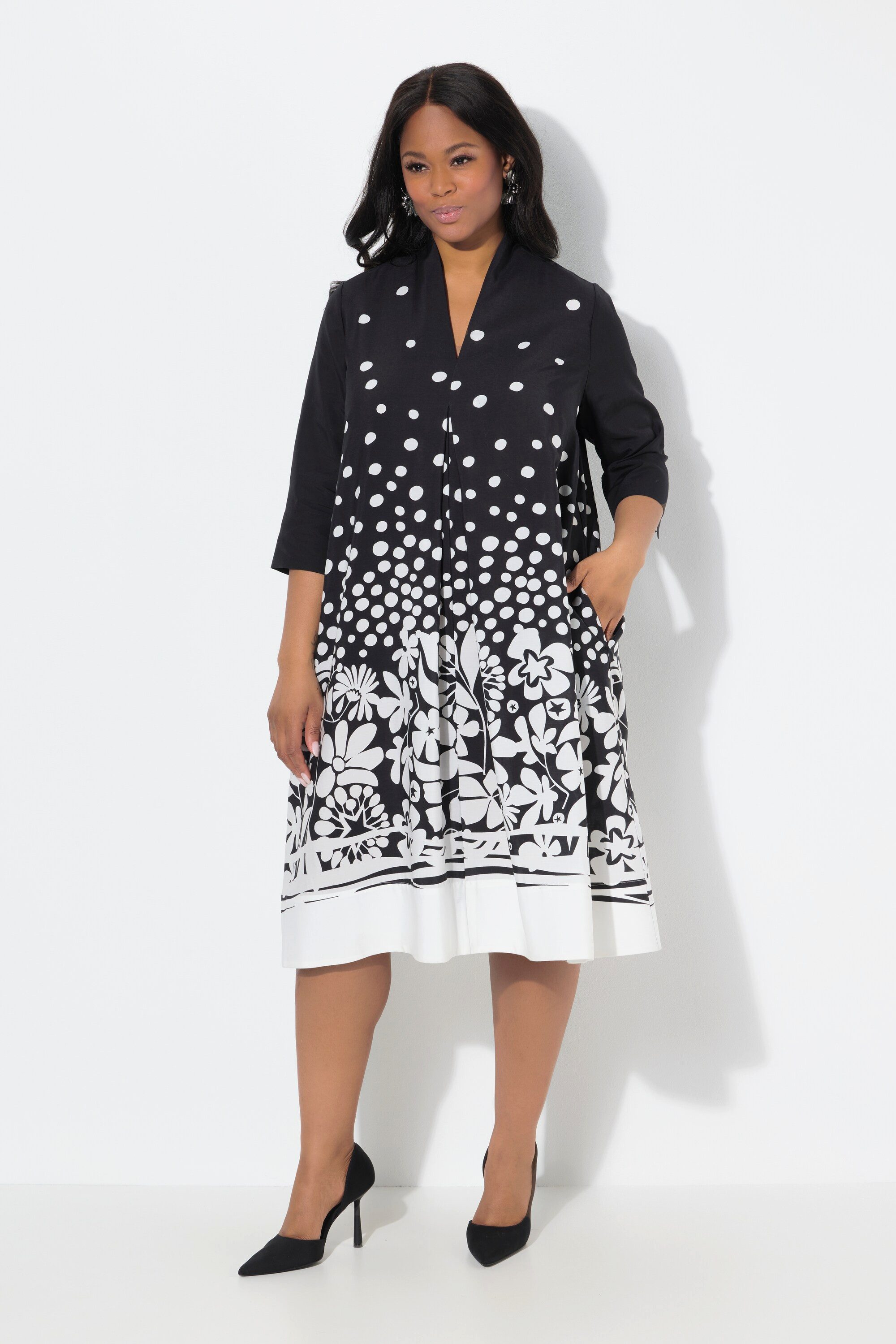 Ulla Popken Midikleid Midikleid Lyocell A-Linie günstig online kaufen