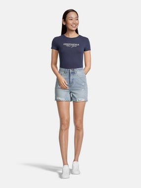 AÈROPOSTALE Jeansshorts (1-tlg) Fransen, Stickerei