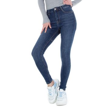 Ital-Design Skinny-fit-Jeans Damen Elegant Stretch Skinny Jeans in Blau