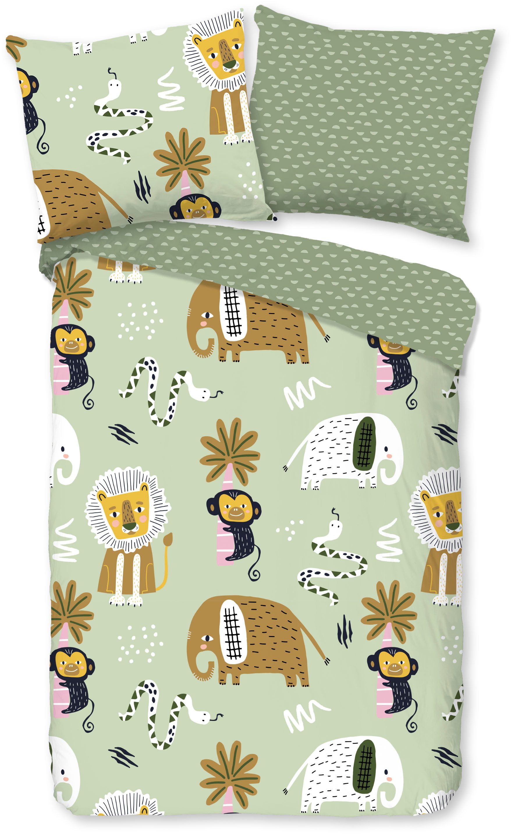 good morning Kinderbettwäsche Chuck, Renforcé, 2 teilig, Baumwolle, Renforcé, Wendeoptik, Kind, Baby, Tiere