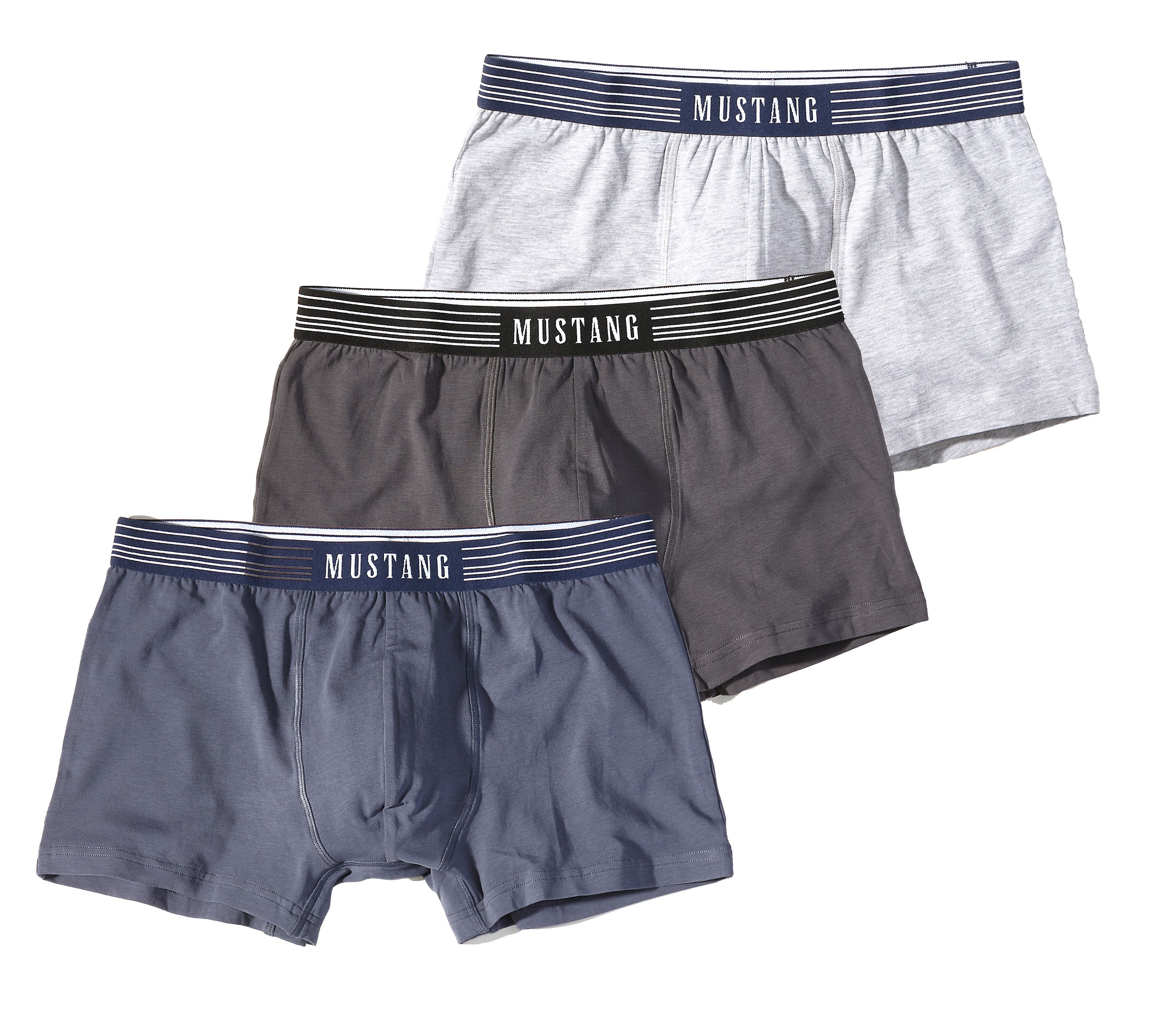 MUSTANG Retro Boxer (Spar-Set, 3-St) enge Passform, perfekter Sitz, elastischer Bund, maximaler Komfort