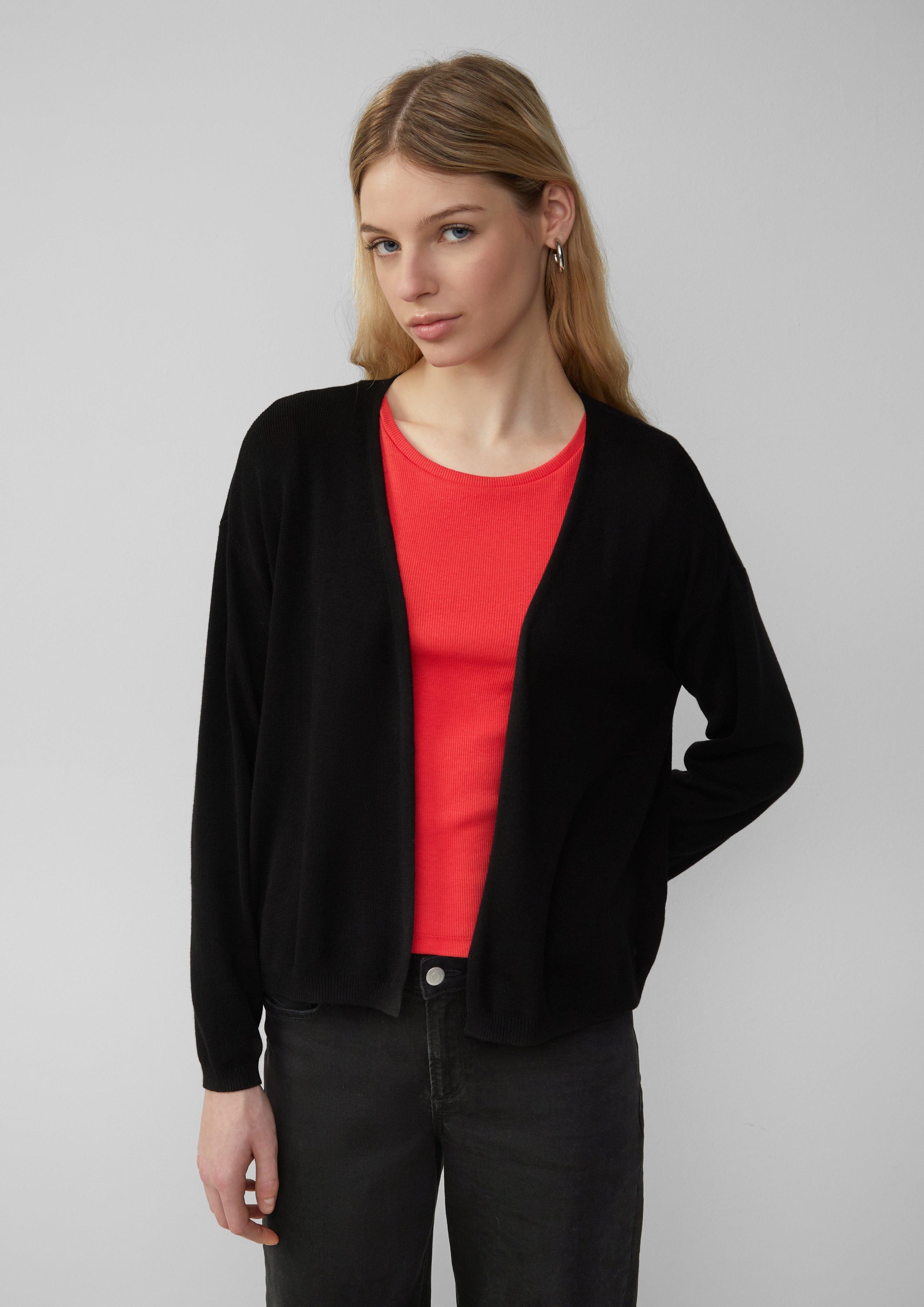QS Funktionsjacke Strickjacke mit überschnittener Schulter günstig online kaufen