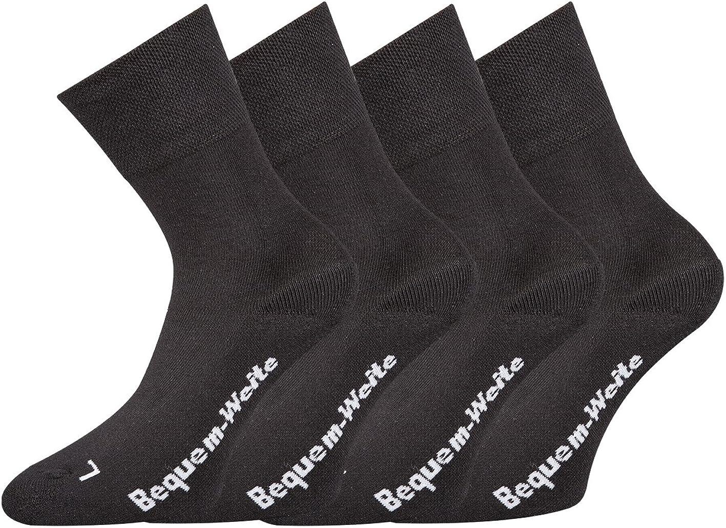 FussFreunde Diabetikersocken 4 Paar extra breite/weite Gesundheitssocken mit Polstersohle