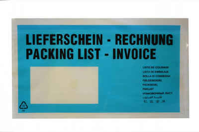Livepac Office Versandtasche 100 Lieferscheintaschen / DIN lang / "Lieferschein-Rechnung" / Farbe: