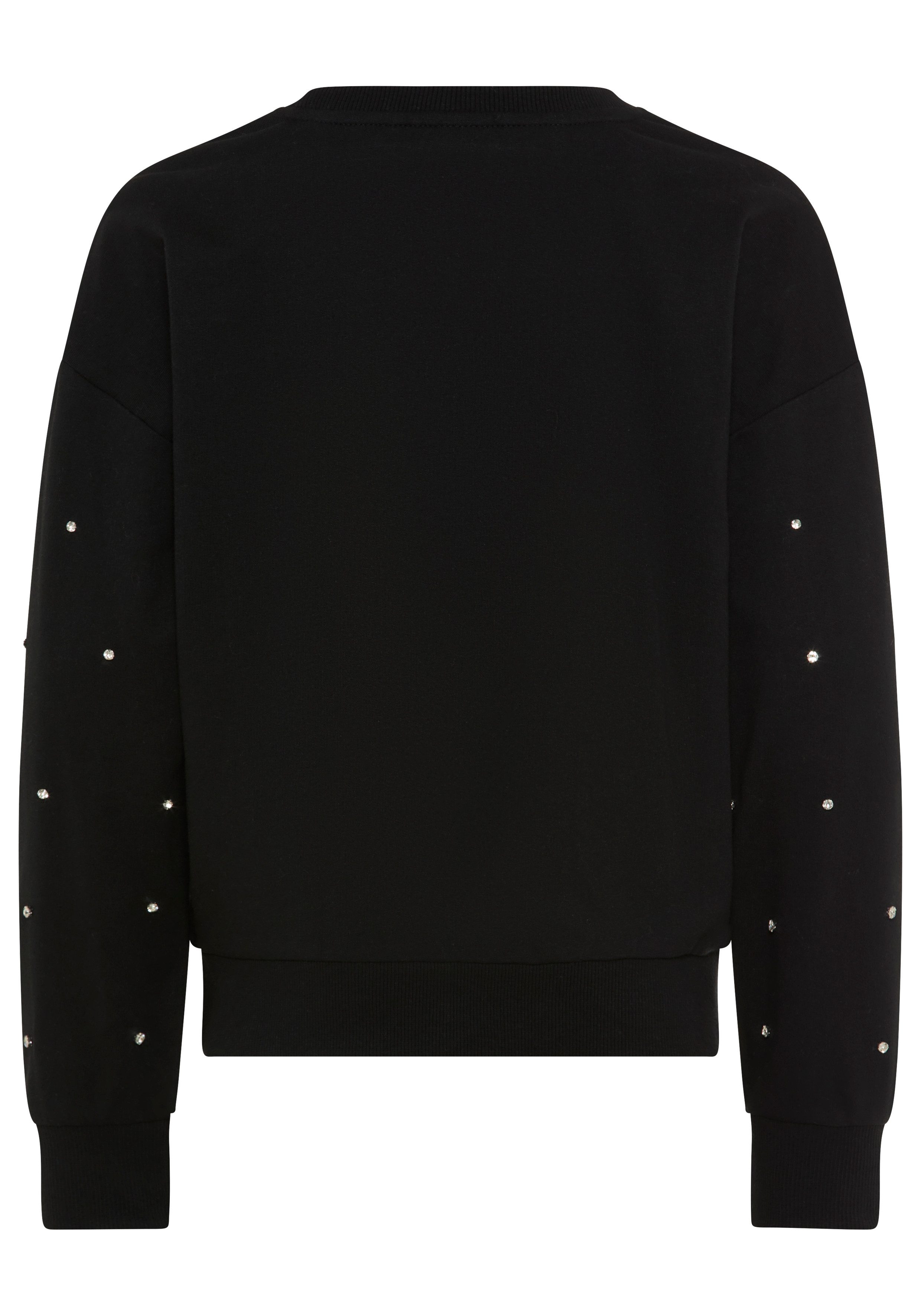 Bruno Banani Sweatshirt Kurzgeschnittenes Sweatshirt mit Strass-Steinen Für TEENS. Trendiges Shirt mit Strass-Steinen