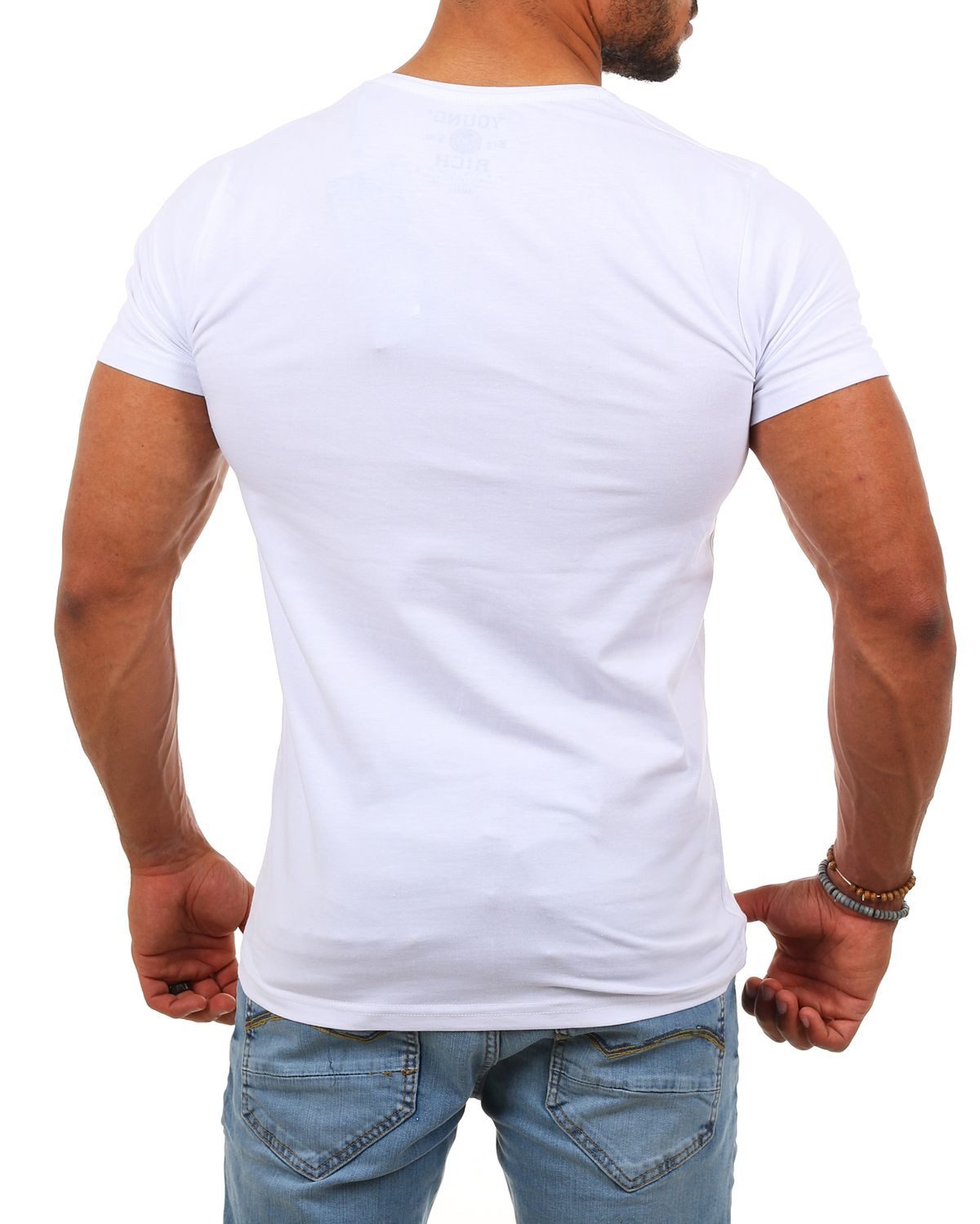 Young & Rich T-Shirt Herren Uni Basic rundhals Ausschnitt Unterziehshirt 1701 Rundhalsauschnitt unifarben kurzarm regular fit