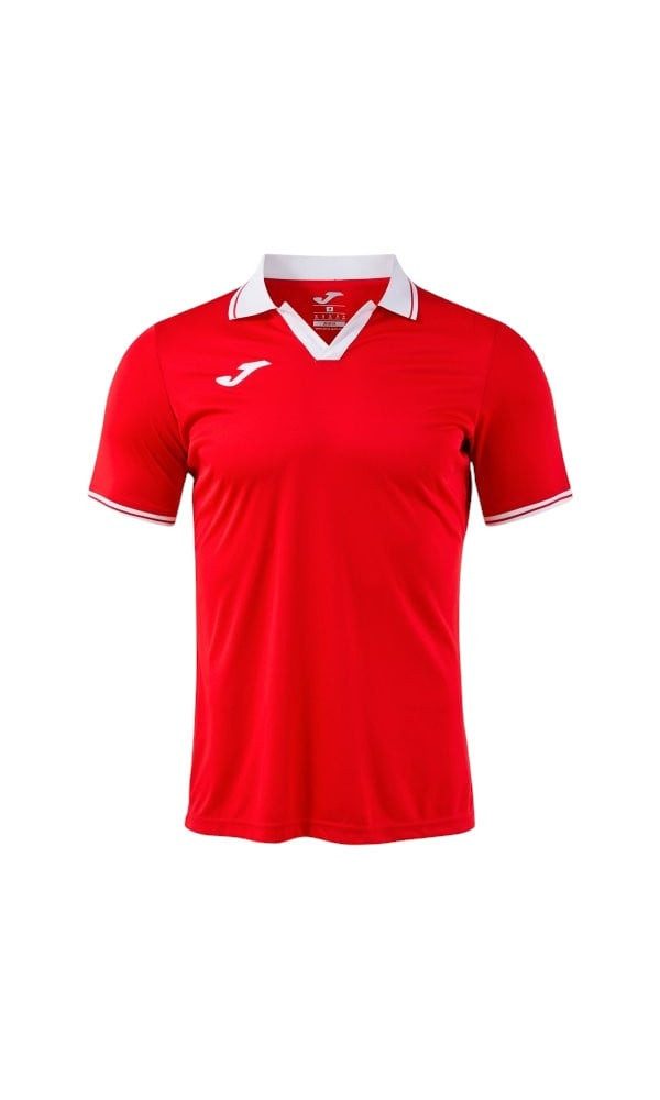 Joma Poloshirt Galaxy (100% rec. Polyester, leicht, atmungsaktiv) rot/weiss Herren