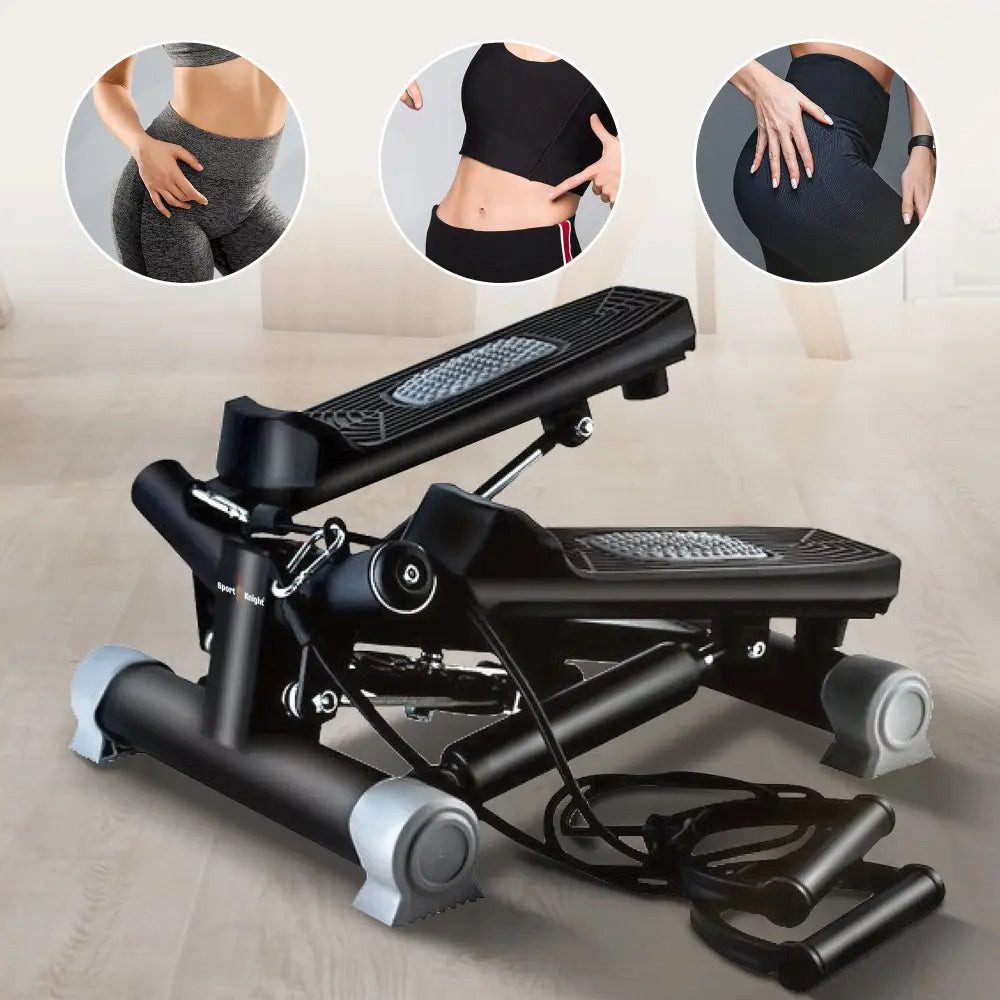 Sport-Knight® Mini-Stepper Aerobic Stepper mit Trainingsbändern, LCD-Monitor, Tempoanzeige