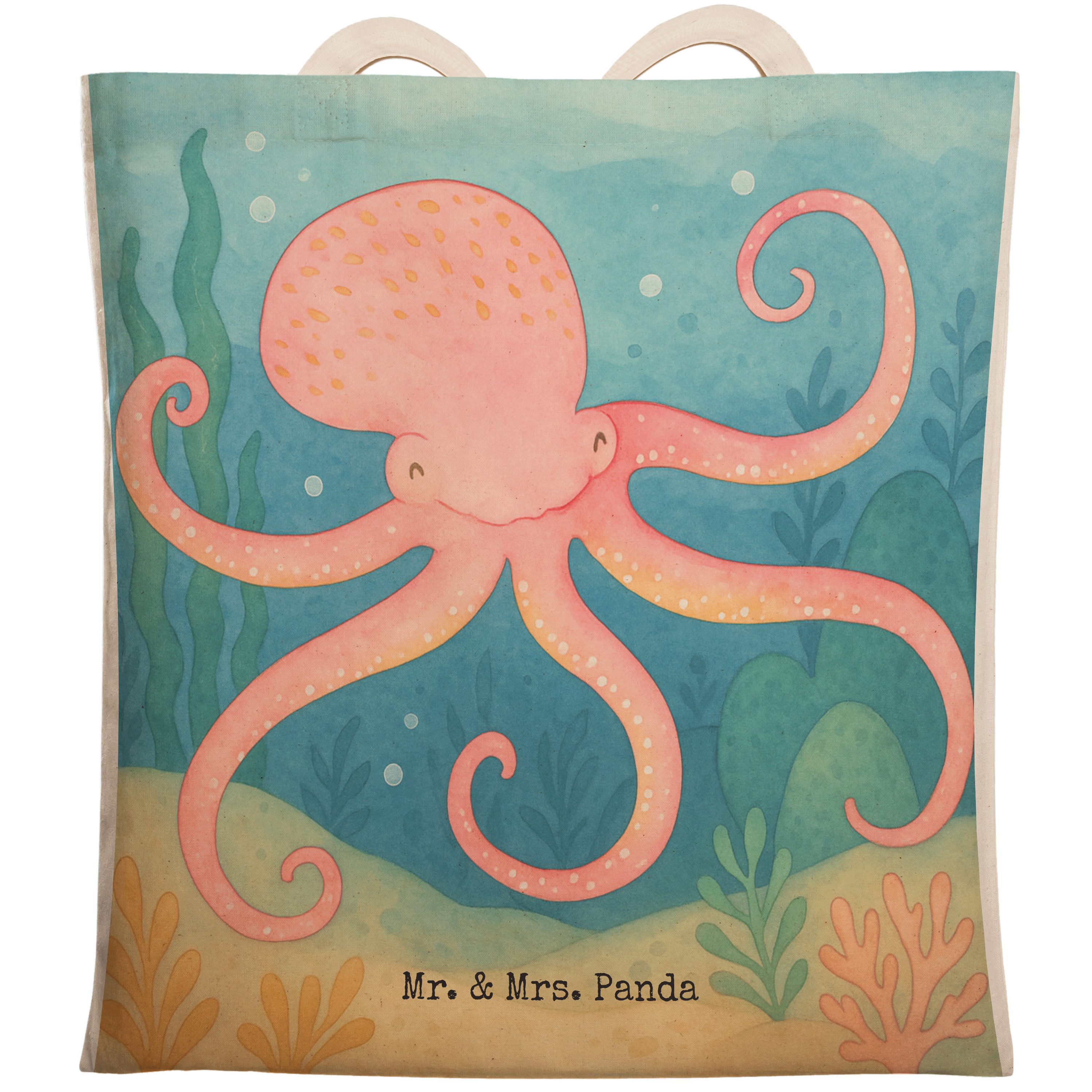 Tragetasche Tintenfisch Design, Tote Bag, Weiß, Lustige Sprüche, Wasser, shopping