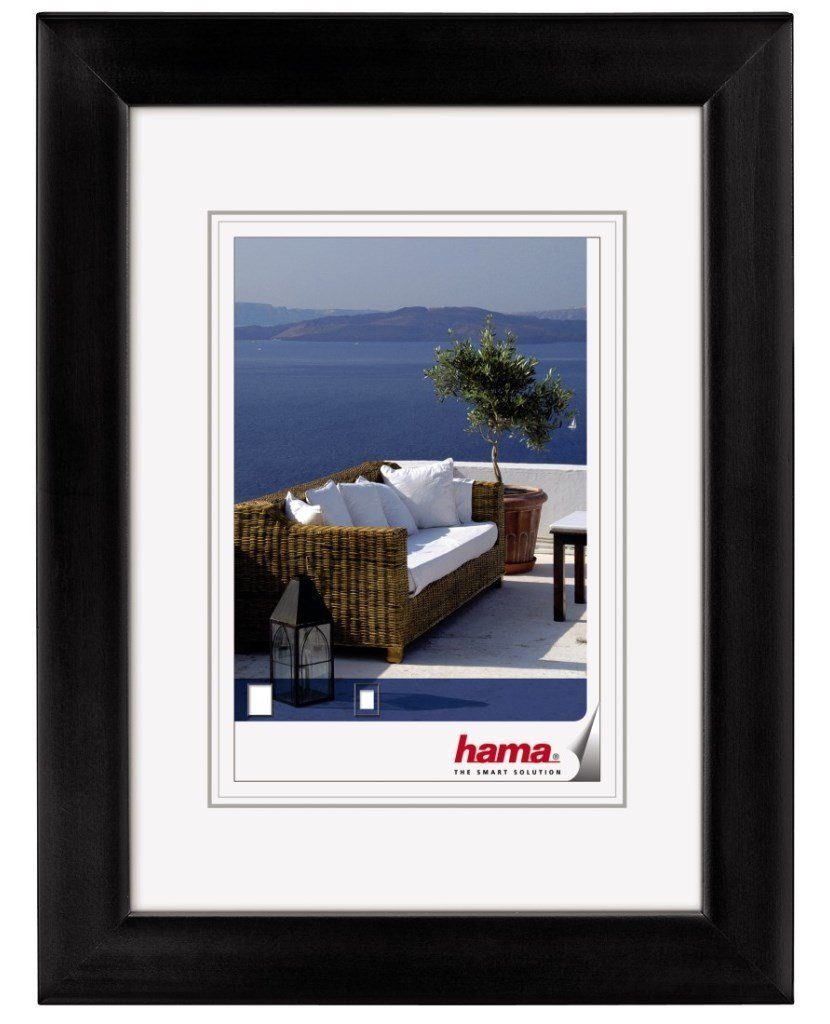 Hama Bilderrahmen Hama Holz-Rahmen Cornwall Bilder-Rahmen Poster Fotos Portrait Wand Galerie Glas, für 1 Bilder, mit Aufhängevorrichtung