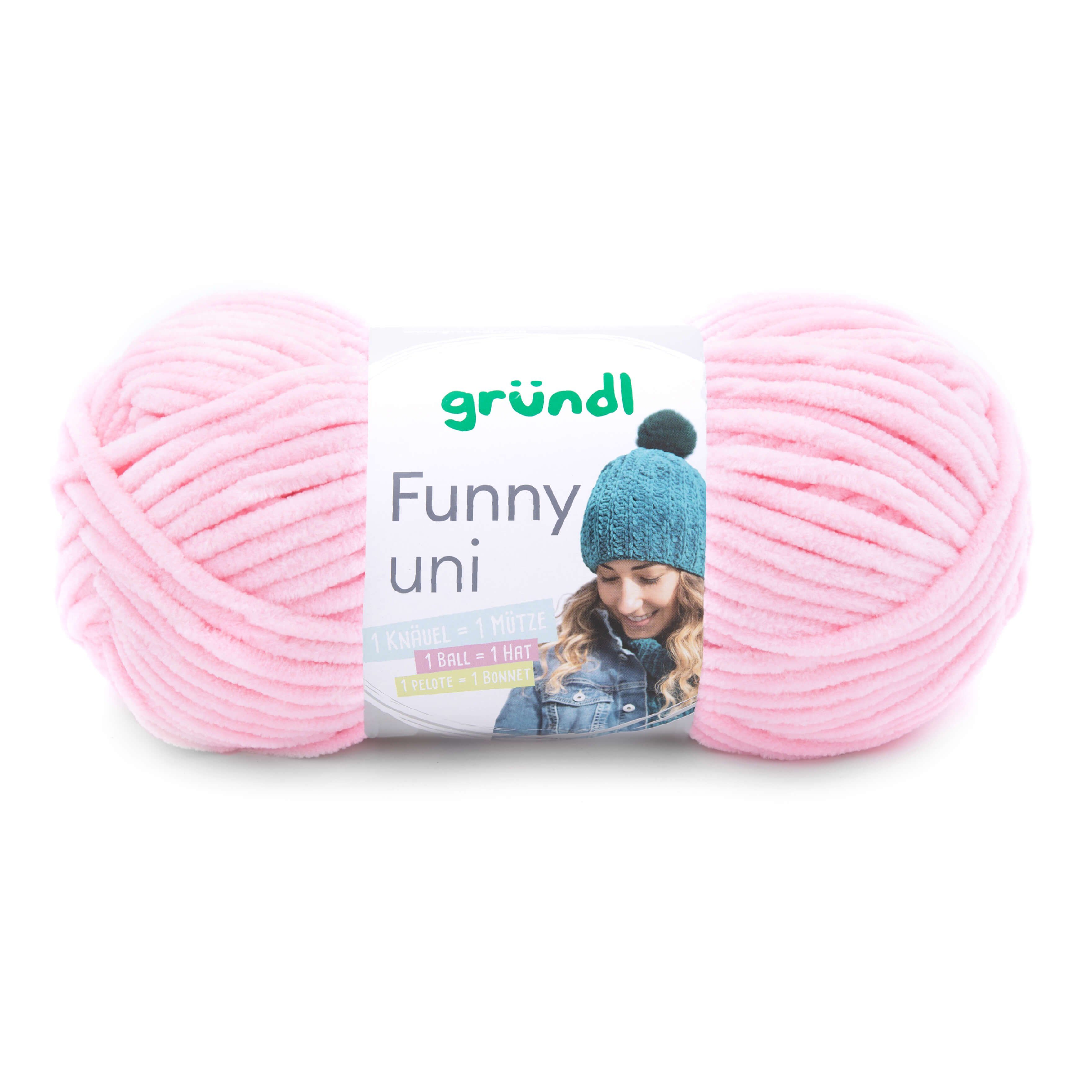 Gründl Funny Chenille Wolle uni einfarbig zum Stricken Häkeln, Chenillegarn Häkelwolle, 120,00 m (Chenillewolle, Flauschgarn, Kuschelwolle), weich und pflegeleicht
