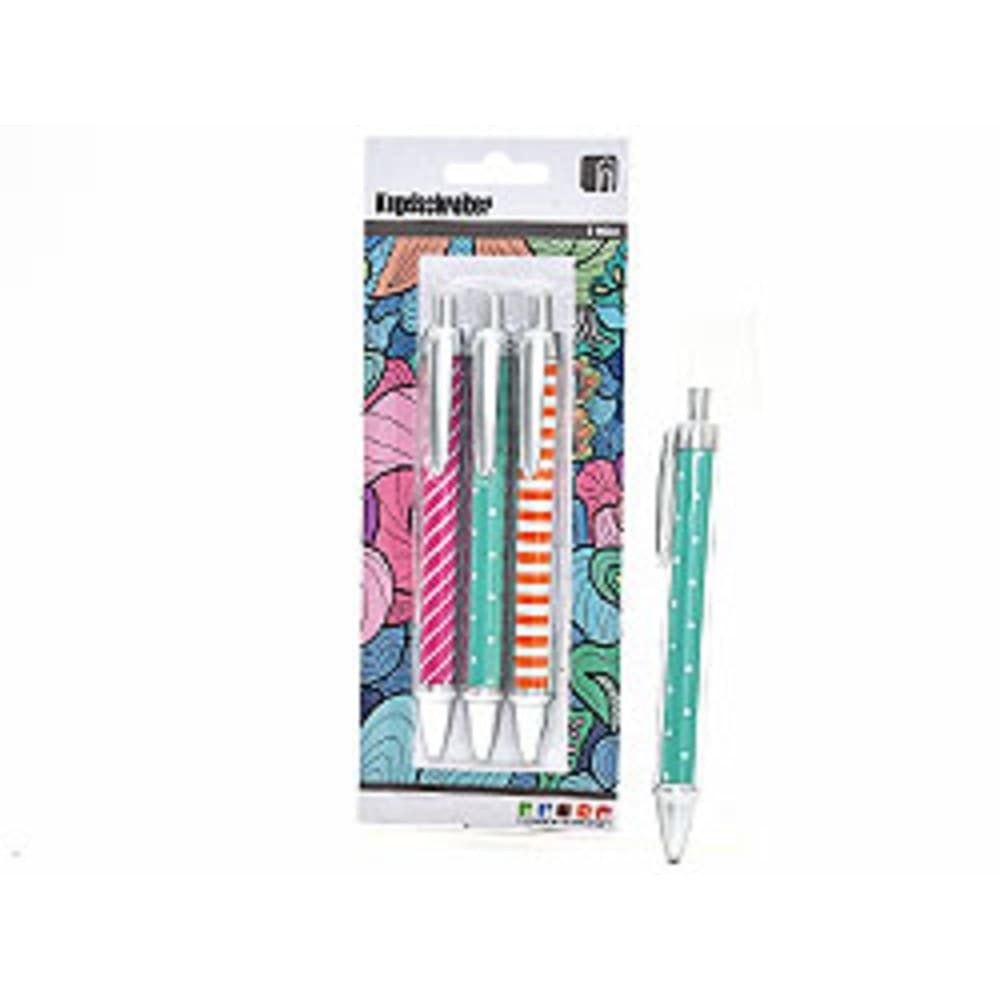 HundB Kugelschreiber Kugelschreiber, 3 Stück, farbig sort., blaue Mine, (Stück, 3-tlg., Kugelschreiber), Stift Schreibgerät Kuli Ballpen Schreibstift Schreibwaren