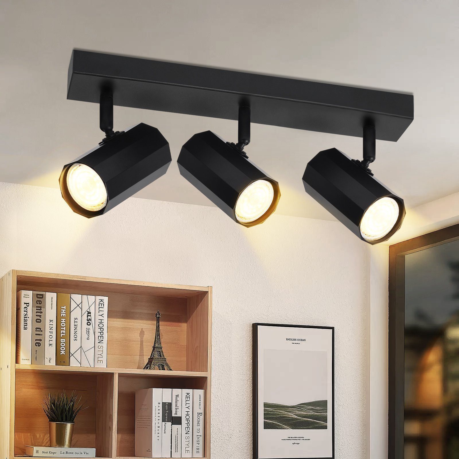 Nettlife Deckenstrahler 2/3/4 Flammig Schwarz Vintage günstig online kaufen