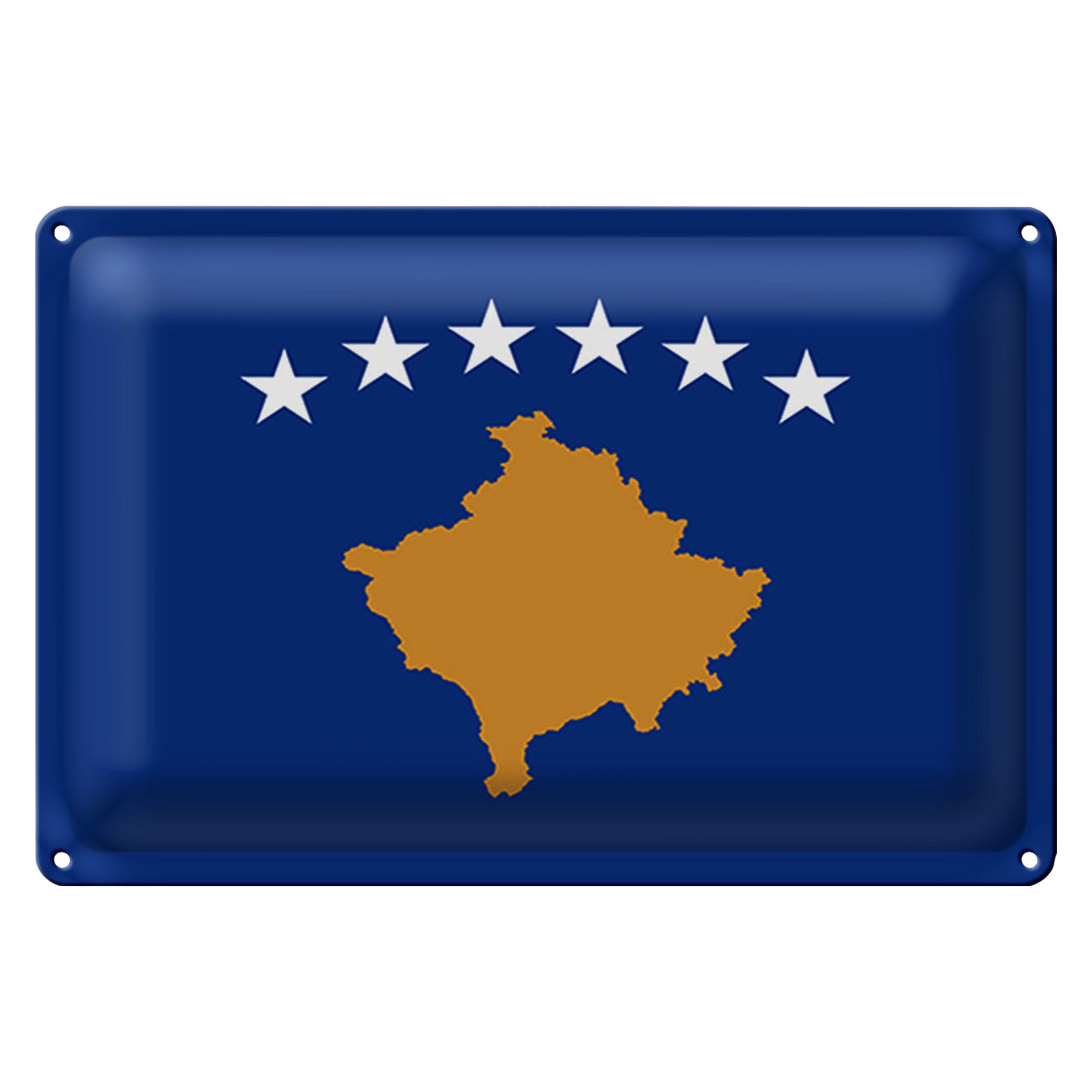 Roomando Metallschild Flagge Kosovo 18x12cm Flag of Kosovo