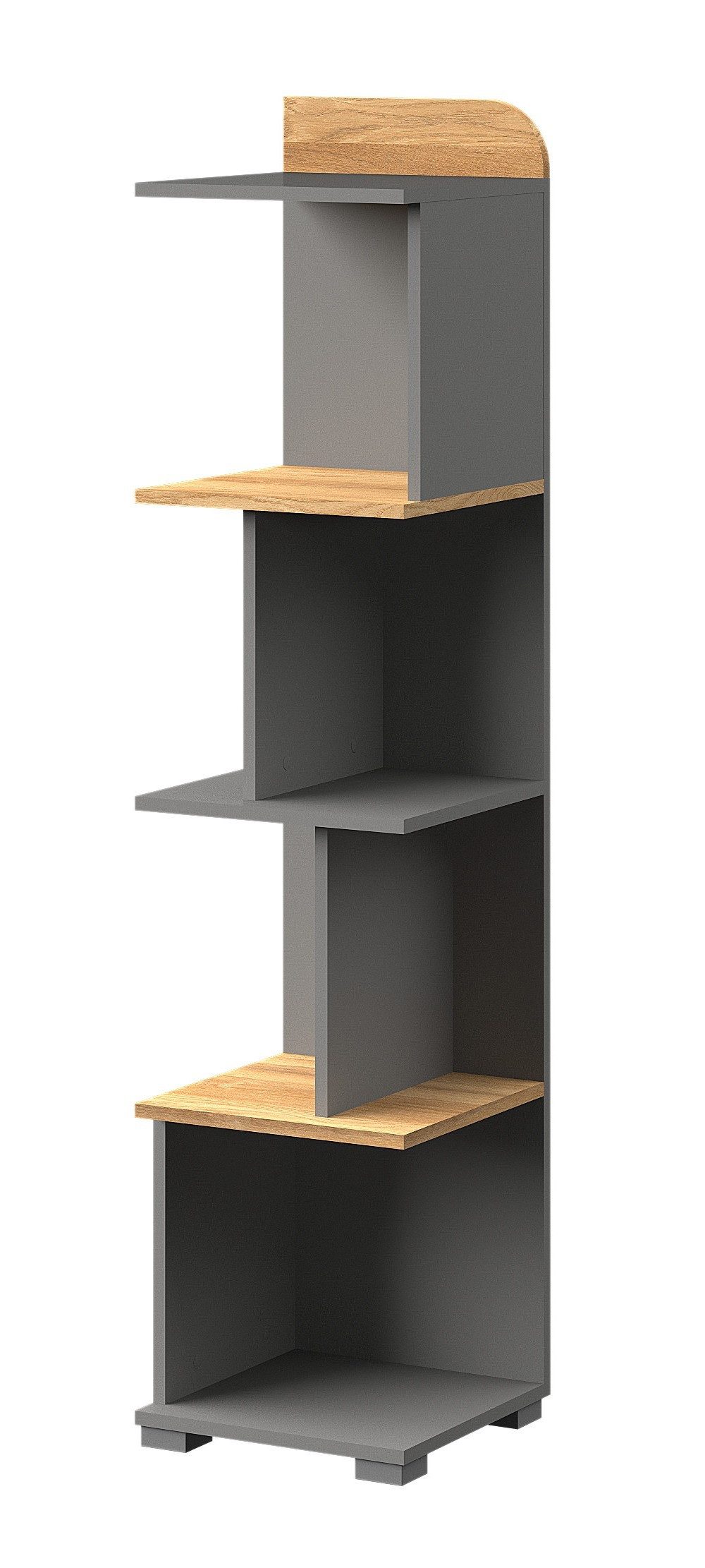 Masseno Bücherregal ARCADA 153 x 35 cm Standregal Büroregal Bücherschrank Eichefarben