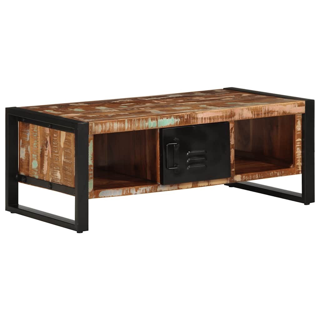 vidaXL Couchtisch Couchtisch Mehrfarbig 90x50x36 cm Altholz Massiv (1-St)