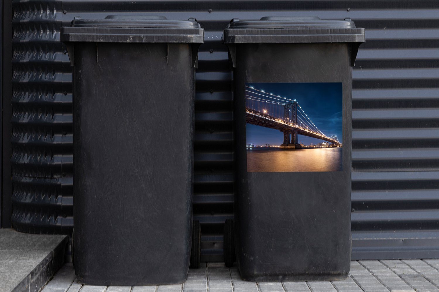 MuchoWow Wandsticker New York - St), (1 - Abfalbehälter Manhattan Mülltonne, Mülleimer-aufkleber, Sticker, Mond Container