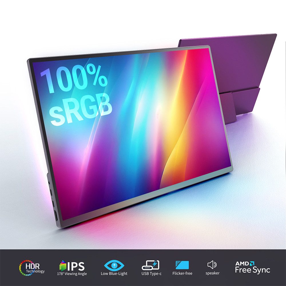 Minix SF16T Portabler Monitor (1920 x 1200 px, FHD, 60 Hz, IPS, Smart Touch, Adjustable Stand)