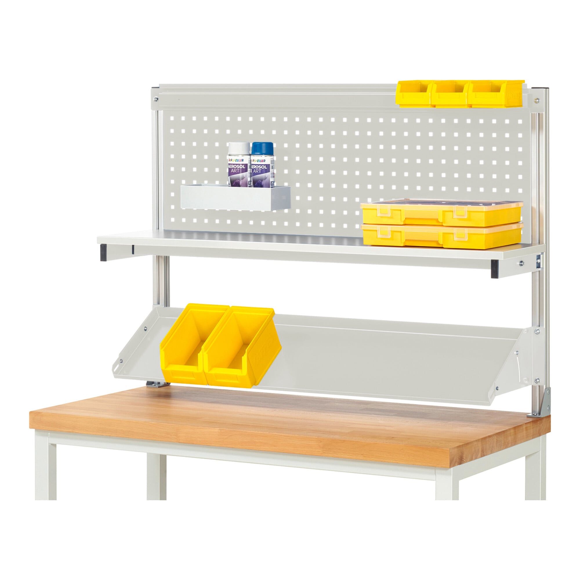 RAU Ablageregal Rau System-Aufbau (Komplettset-01 B1250 mm), zur Montage auf Arbeitspl