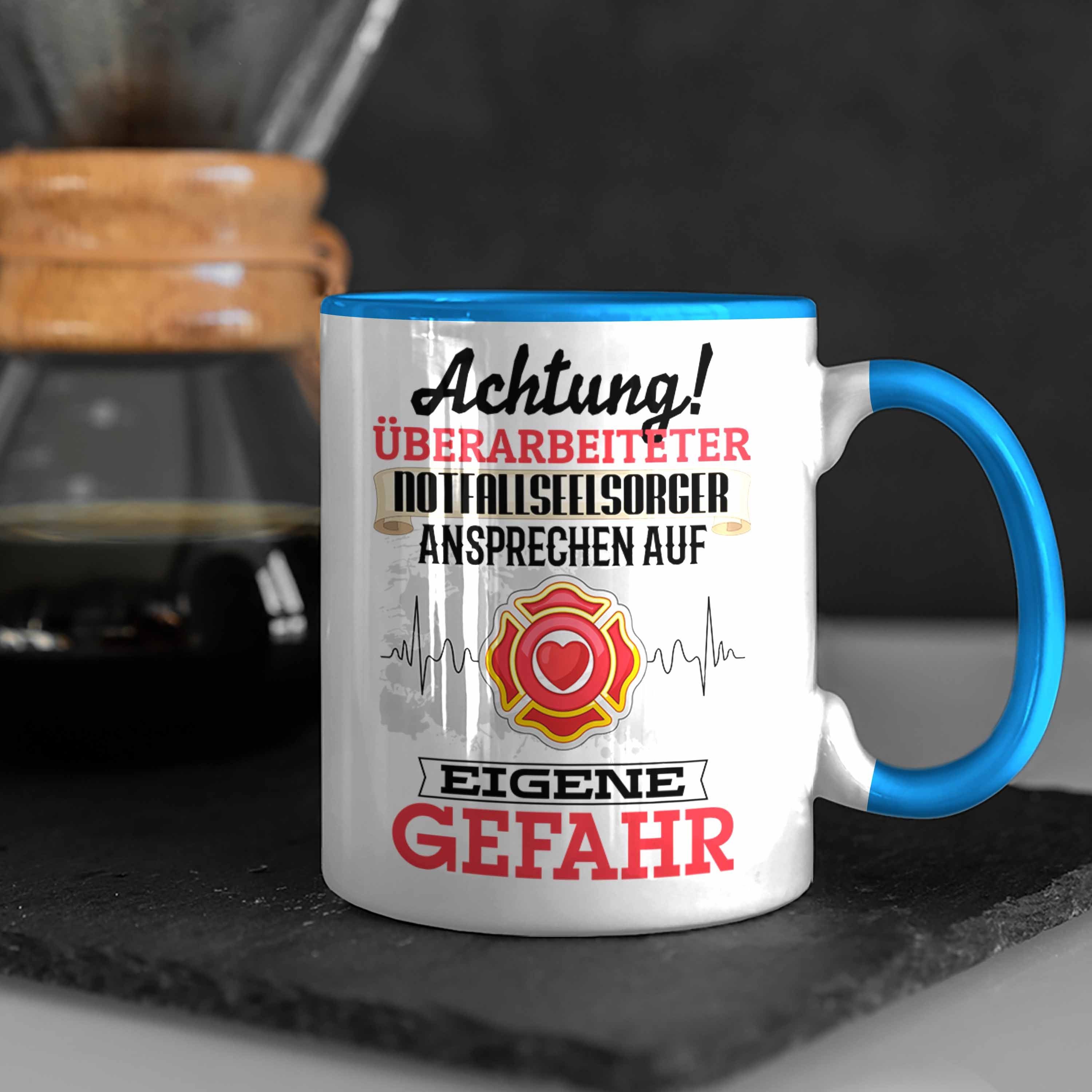 Blau Kaffeebe Tasse Geschenkidee Tasse Notfallseelsorger Lustiger Spruch Trendation Geschenk