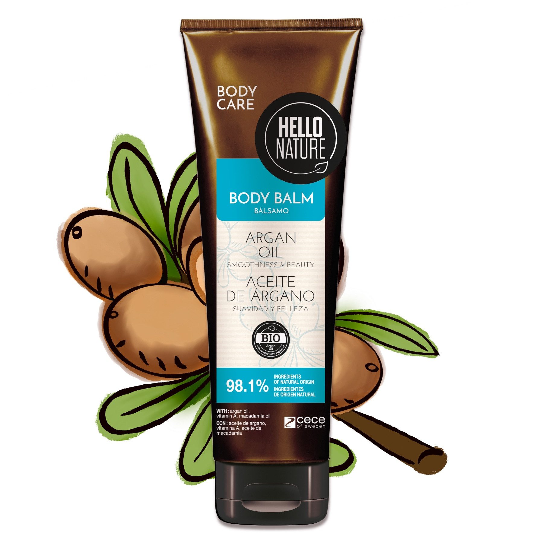 P-Beauty Cosmetic Accessories Körpercreme Body Balm Körper Balsam Feuchtigkeitspflege mit Arganöl Hello Nature, 1-tlg., Hautpflege, Körpercreme, Body Balm, Hello Nature