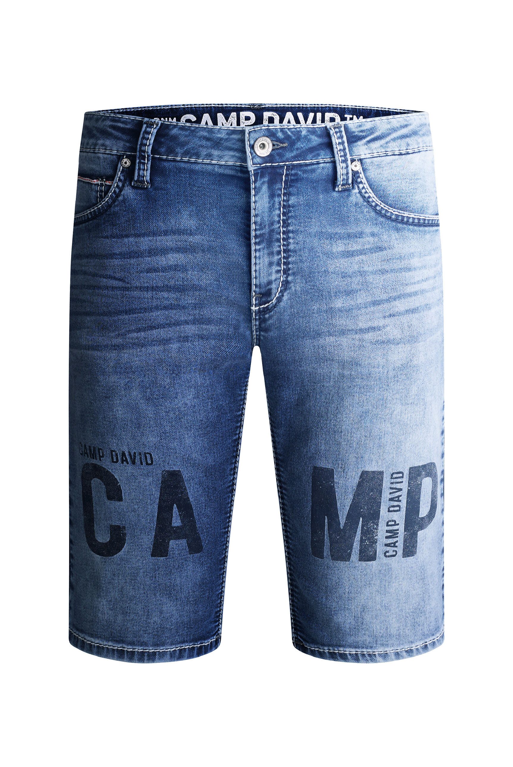 CAMP DAVID Jeansshorts mit breiten Nähten