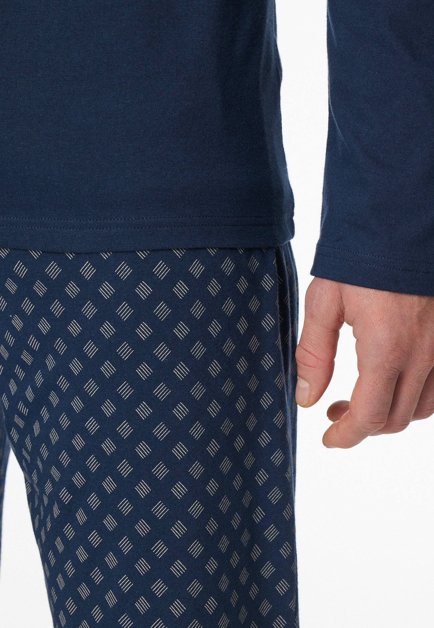 Schiesser Schlafanzug Casual Essentials (2 tlg) mit V-Ausschnitt