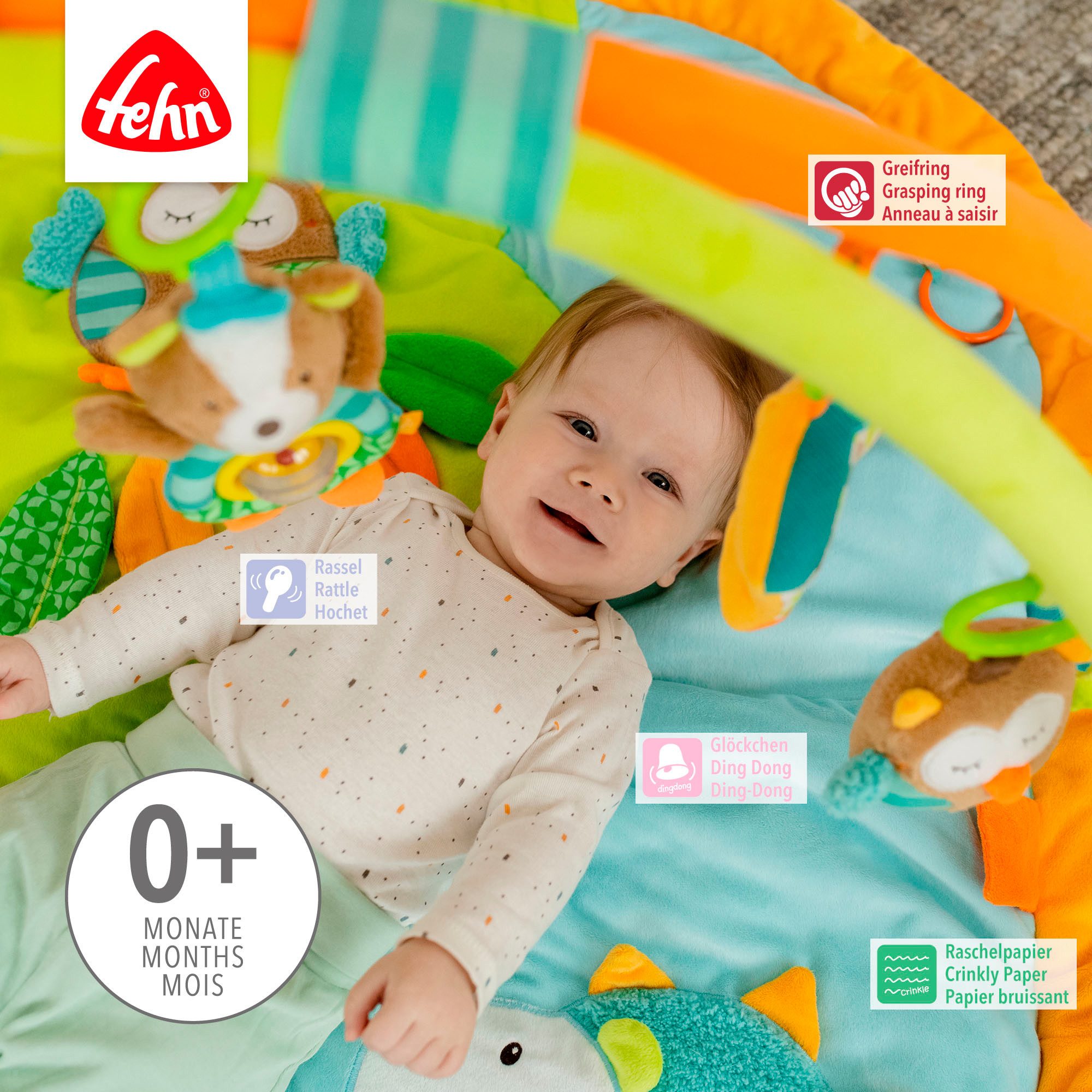 Fehn Spielbogen Sleeping Forest, 3-D-Activity-Decke, mit Krabbeldecke