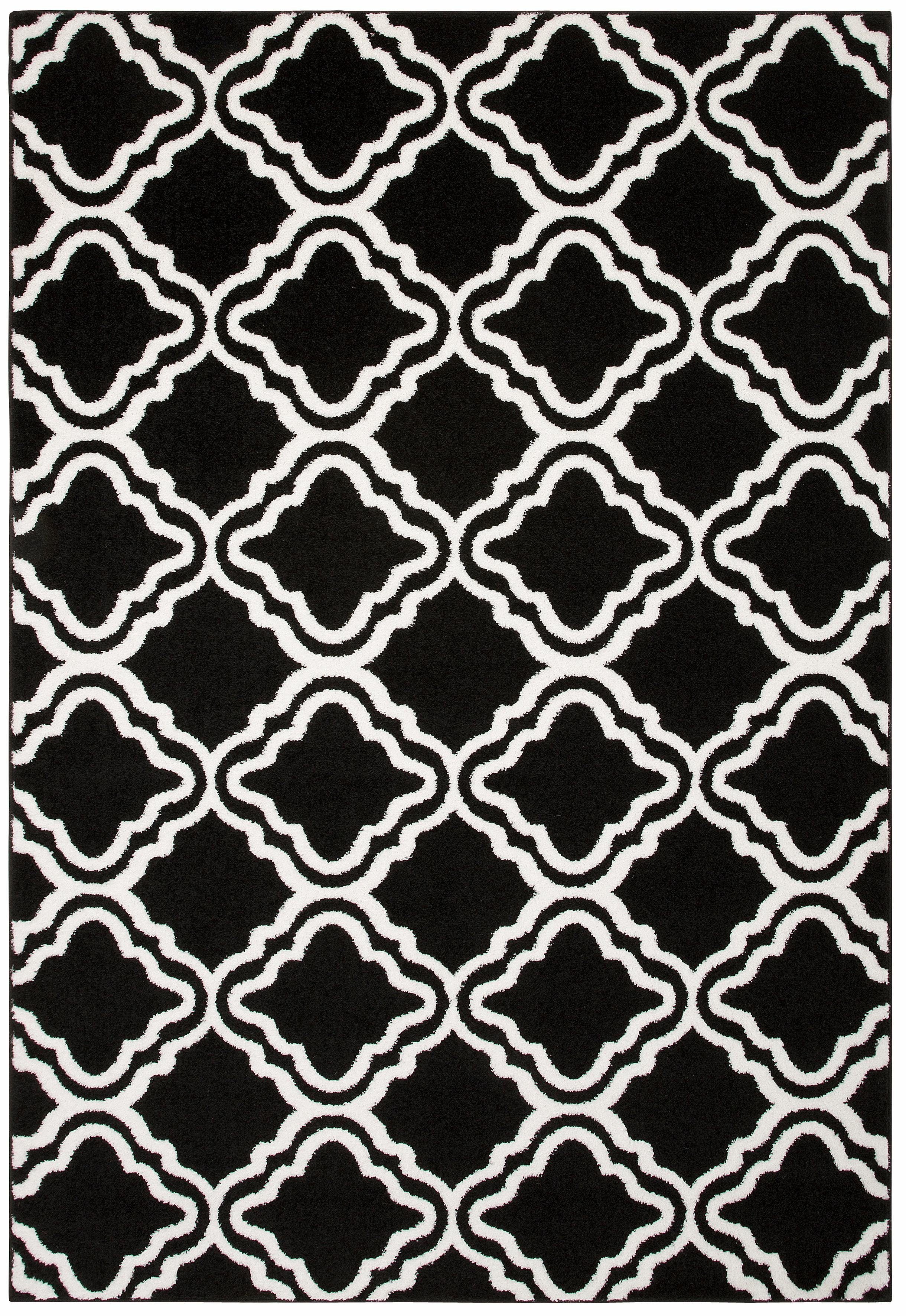 Teppich Debora, my home, gemustert, weich Teppich Kurzflor, rechteckig, 13 geometrisches Design, Höhe: schwarz mm