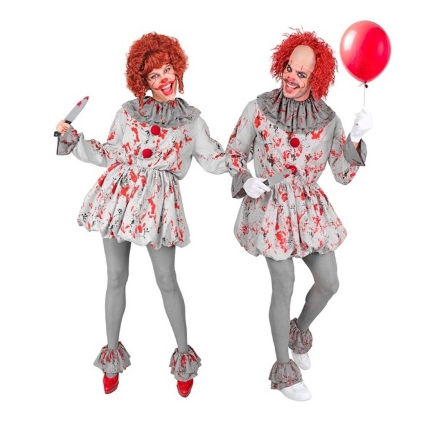 Widmann S.r.l. Clown-Kostüm Kostüm 'Vintage Horror Clown' für Erwachsene, Gra