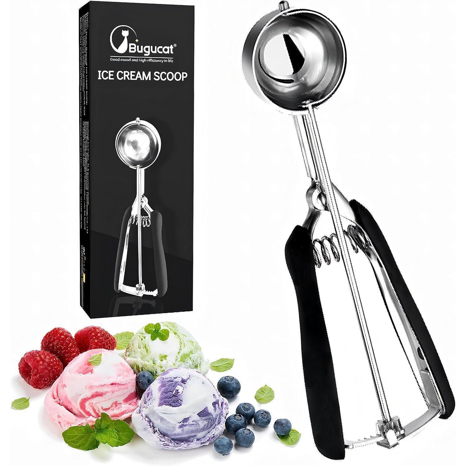 Eisportionierer Eisportionierer Edelstahl 304 Cookie Scoop 5cm Ice Cream Scoop Schwarz