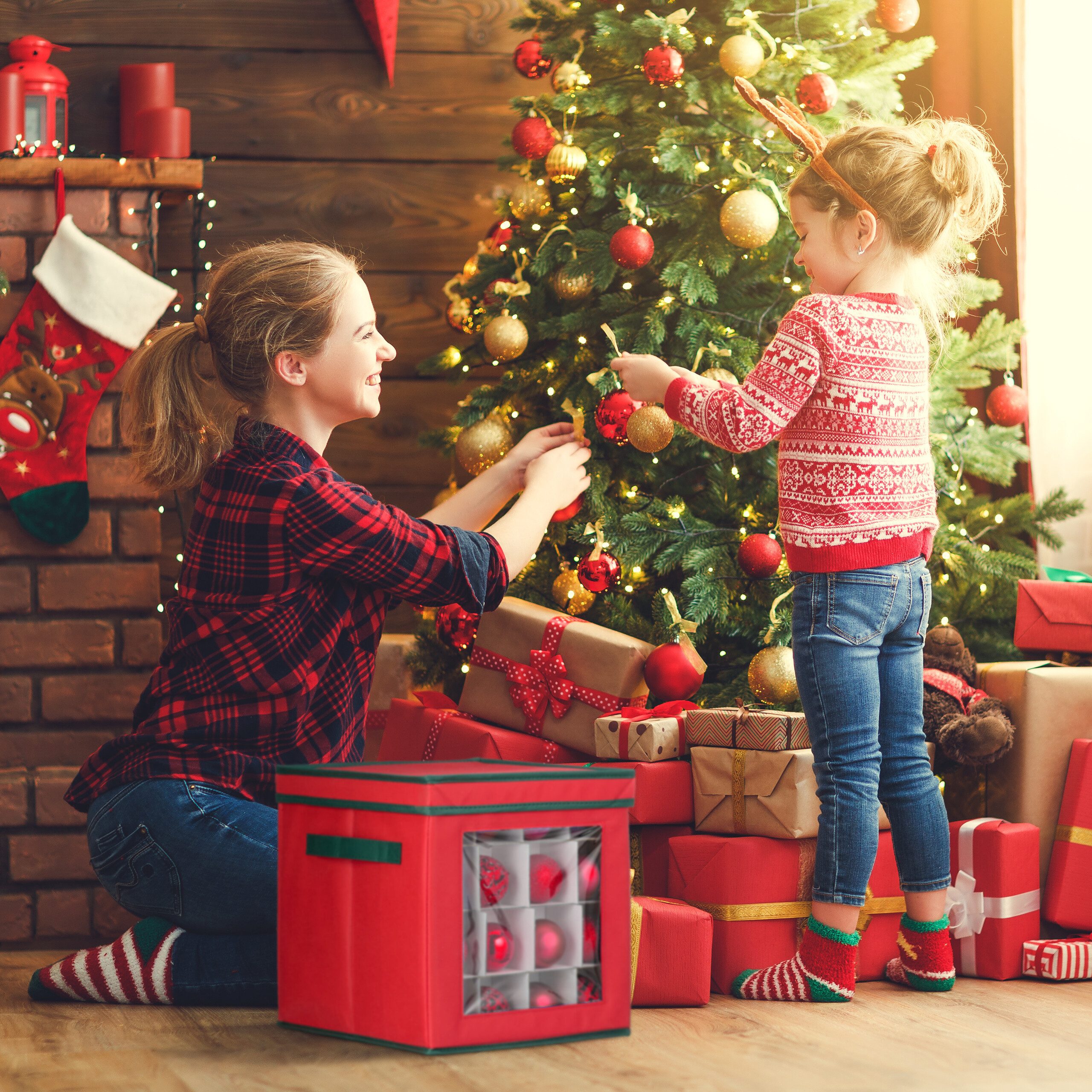 relaxdays Aufbewahrungsbox Weihnachtskugel Aufbewahrungsbox 2er Set (2er Set, 2 St., 2er Set)