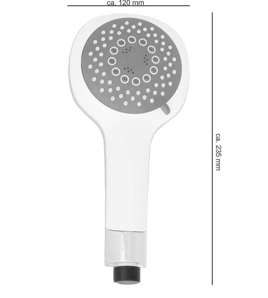 Sanlingo Handbrause Handbrause 5fach verstellbar mit 120 mm Durchmesser Orange Weiß Chrome