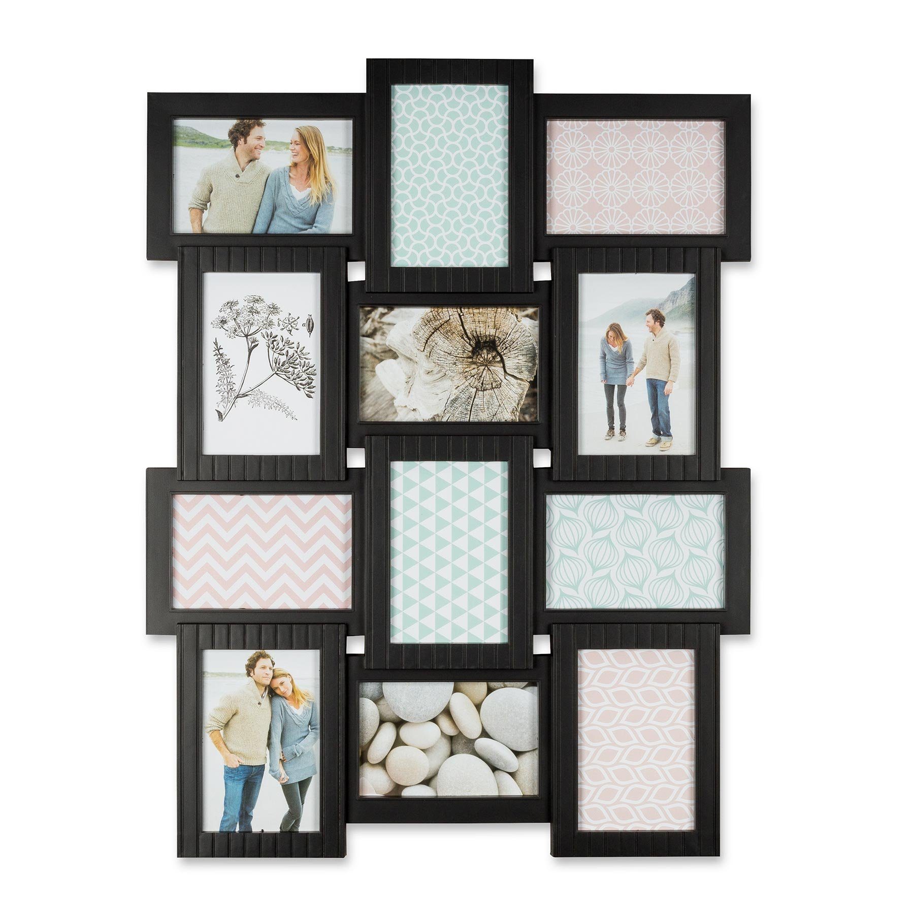 Levandeo® Bilderrahmen Collage, Bilderrahmen H x B: 61x46,5cm schwarz 12 Fo günstig online kaufen