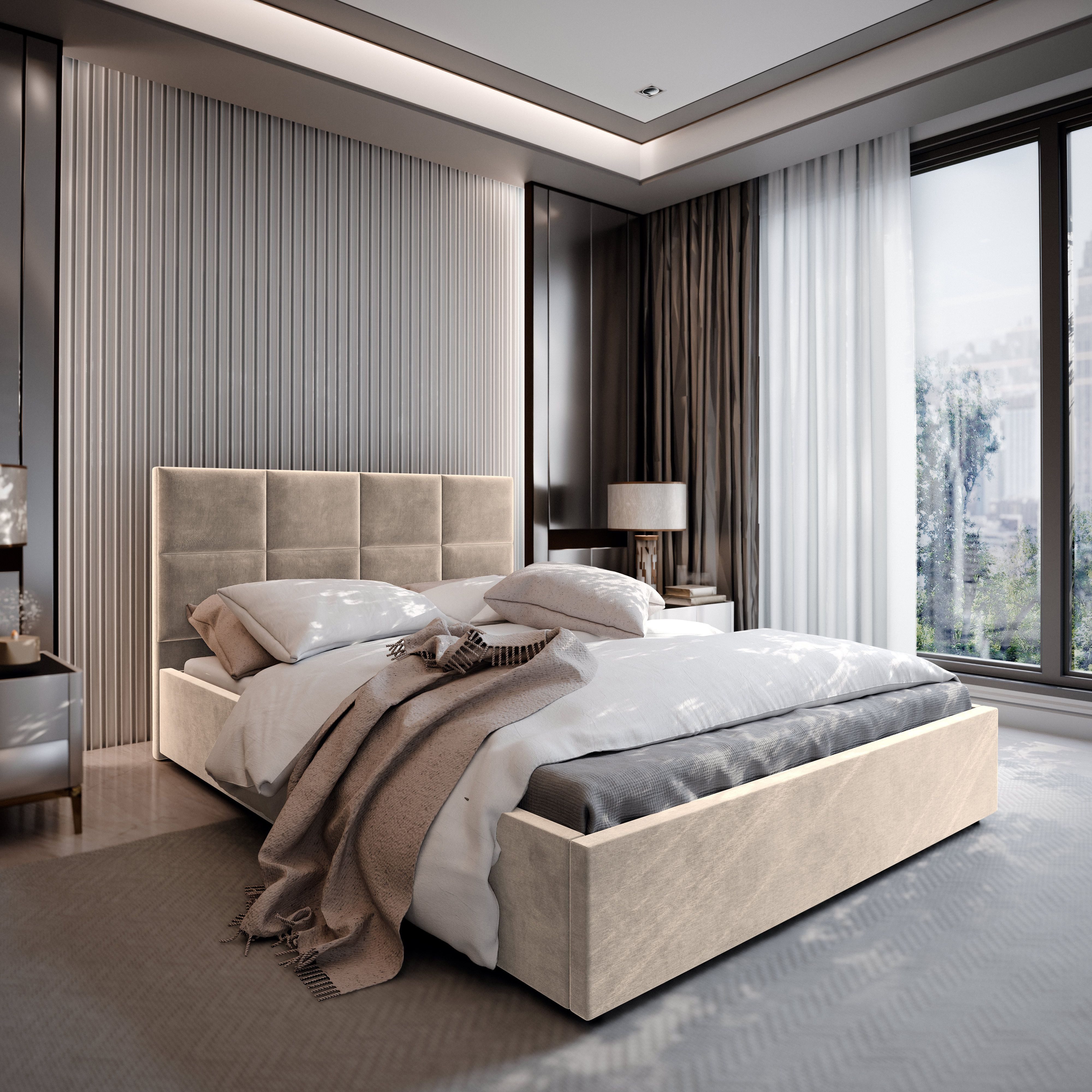 Masseno Boxbett LIMENA 140x200 cm beige