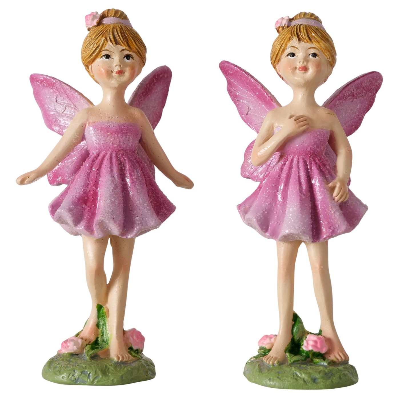Fantasy-Figur Elfenfiguren Set Francesca 2er Handbemalt Pink Lila Mini Deko Höhe 7cm