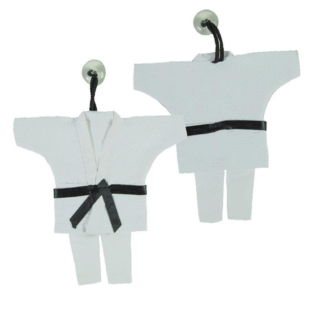 BAY-Sports Karateanzug Mini Karatejacke mit Saugnapf Anhänger Deko Auto Karate Jacke klein (Taekwondo, Ju Jutsu, Judo, 1 Stück)