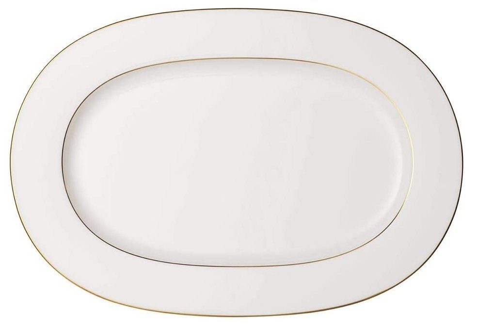 Villeroy & Boch Servierplatte Signature Anmut Gold Platte oval 41 cm, Premium Bone Porcelain, (Platten oval), Anmut Gold Platte oval