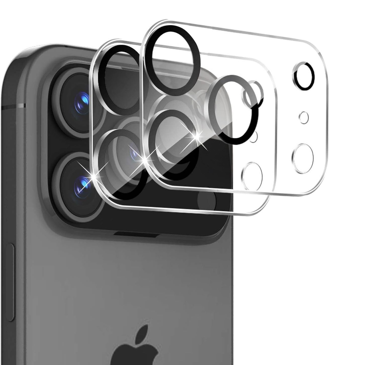 CLM-Tech Kameraschutzglas 2X für iPhone 17 PRO 6,3 Zoll, Linse Schutzglas 9H Glas - Folie kristallklar Panzerglas, 2 Stück, Kratzfest