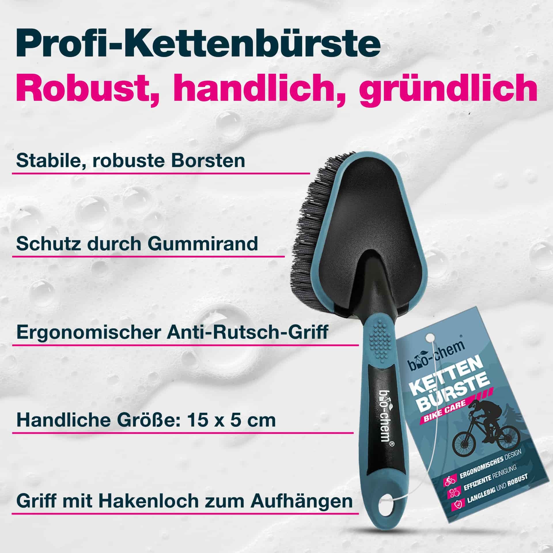 bio-chem bio-chem Kettenreiniger Fahrrad flüssig - Antriebsentfetter - 750 ml Zweiradreiniger (Sparpaket, [- Kettenreiniger 0.75 l Handsprayflasche + Zubehör Lösemittelfreier Entfetter, materialschonend)