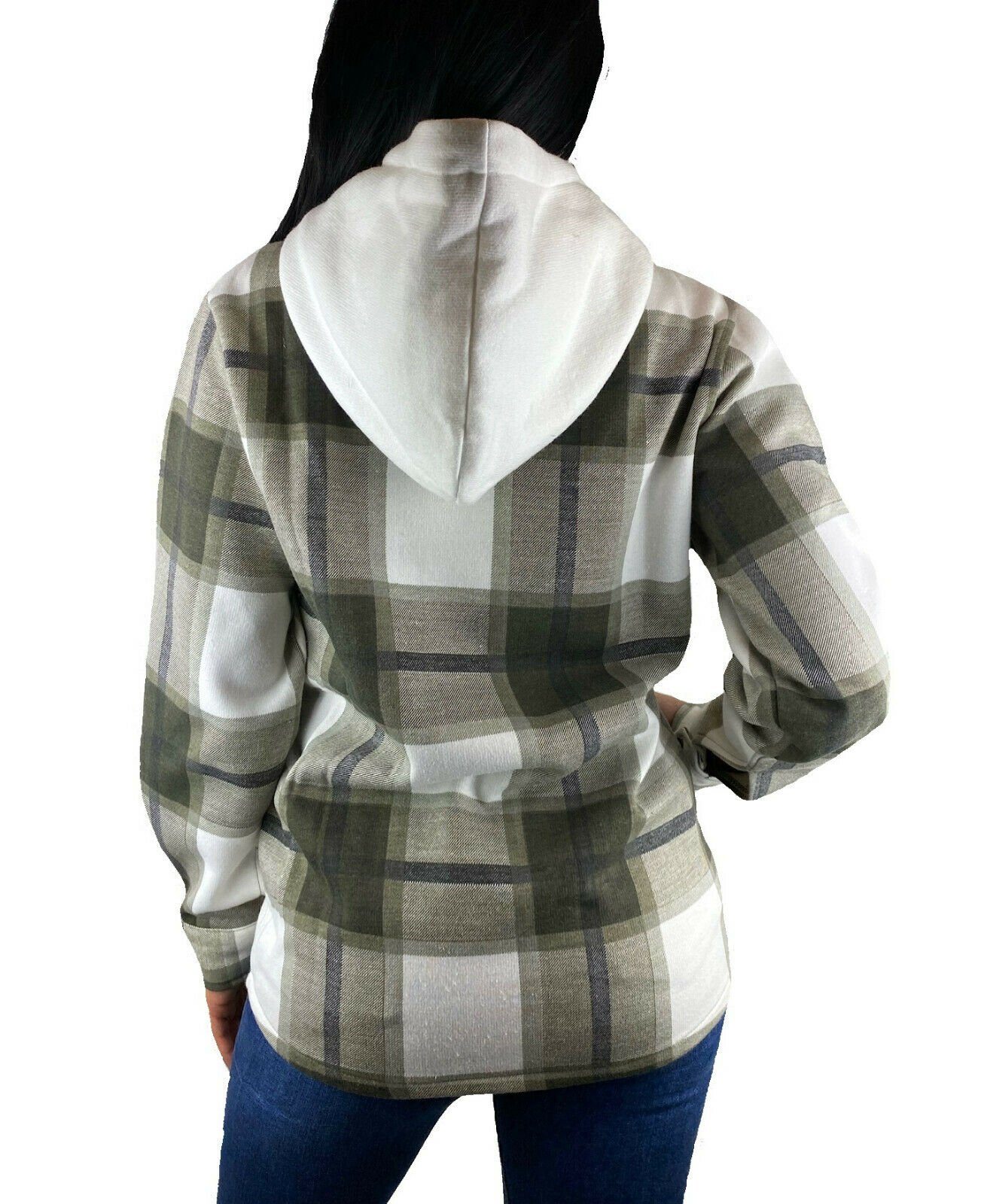 Worldclassca Karohemd Worldclassca DAMEN HEMDJACKE KARIERT KAPUZE OVERSIZED HOLZFÄLLERHEMD HOODIE KAROHEMD BLOGGER XS-XL